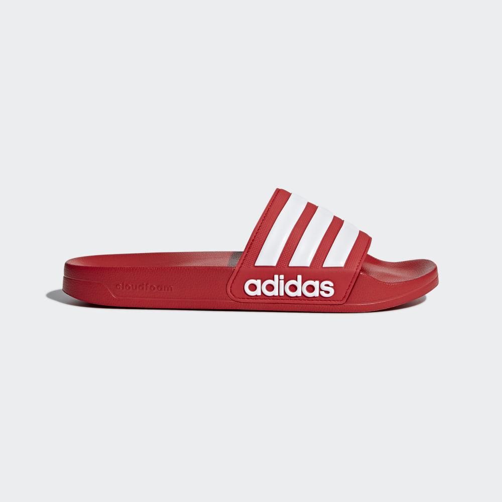 Papuci Adidas Adilette Cloudfoam Barbati Romania - Rosii Inchis/Albi AQ1705